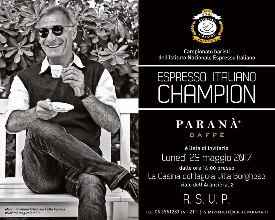 ESPRESSO ITALIANO CHAMPION  press campaign, invitation, billboard – May 2017